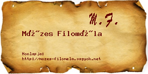 Mózes Filoméla névjegykártya